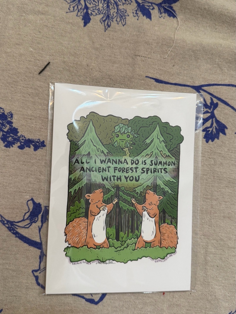 Forest Spirits Squirrel Art Print - Green & Brown